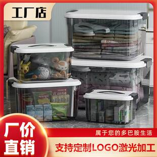塑料整理箱储物箱加厚透明收纳箱子家用大容量衣服收纳盒带盖