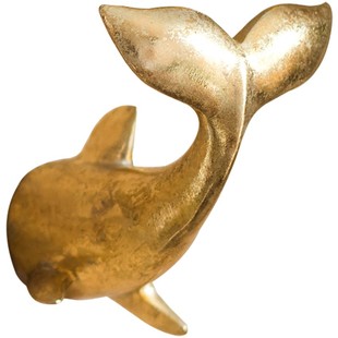 金色海豚湾挂钩鱼尾墙钩装 掬涵 饰壁挂墙钩树脂创意衣帽架礼物