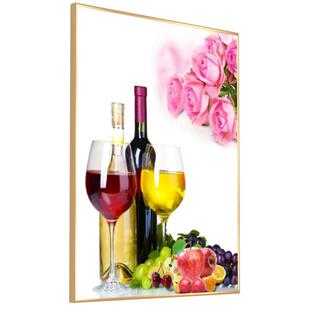 高档餐厅装饰画现代简约水果酒杯挂画客厅背景墙画单幅画竖版壁画