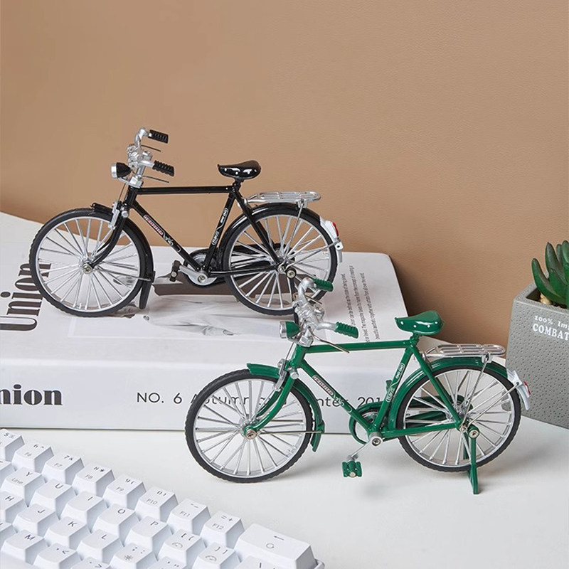 创意复古自行车小摆件家居客厅酒柜软装饰品轻奢高档电视柜高级感