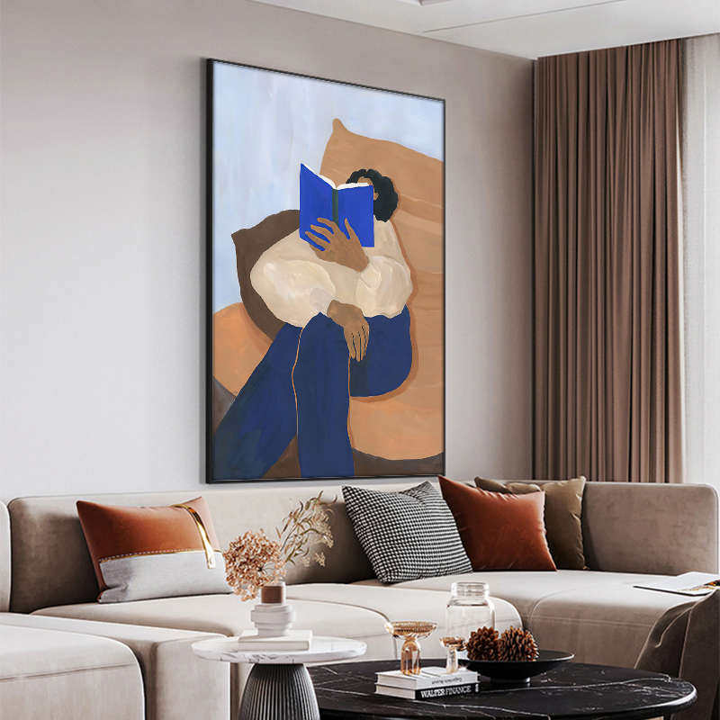 抽象人物客厅沙发装饰画竖版餐厅画小众艺术卧室床头背景墙壁挂画