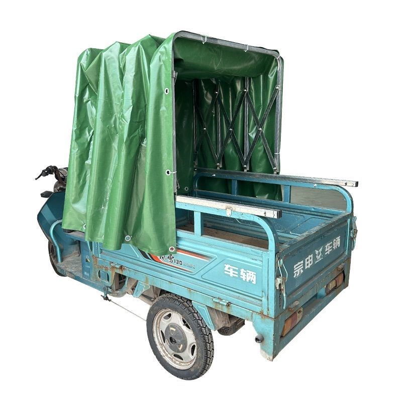 电动三轮车车棚小货车推拉雨篷伸缩式遮阳雨棚带滑轮微卡防雨布蓬