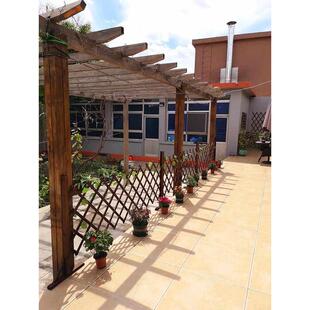 松木户外伸缩篱笆围栏木栅栏碳化防腐木栅栏庭院花园室外隔断护栏