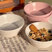 芝麻点陶瓷面碗家用哑光彩色个性 泡面碗ins风泼墨斗笠碗轻食钵碗