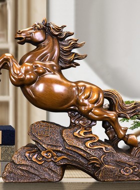 马摆件工艺品马到成功客厅酒柜玄关摆设办公室装饰品乔迁开业礼品