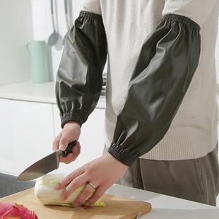 洗碗套袖 防水防油皮革袖 厨房PU套袖 护袖 套 套男女加厚加大劳保长款