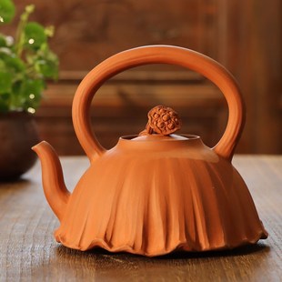 作品家用户外烧水煮茶提梁壶日式 林于凯 纯手工朱泥老岩泥煮茶器