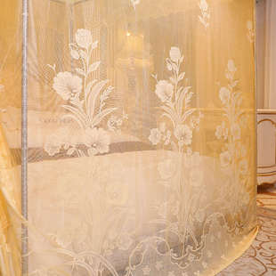 蚊帐家用1.5米床加厚加密单开门老式落地纹帐新款防尘顶卧室1.8米