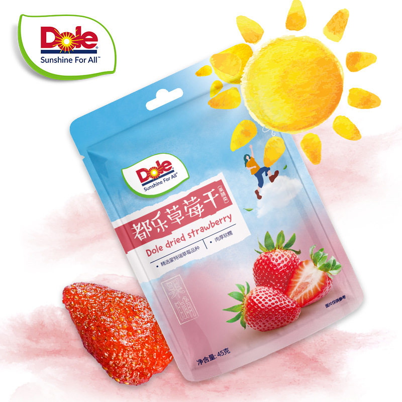 Dole/都乐草莓果干45g袋装休闲零食办公室居家果脯蜜饯水果干
