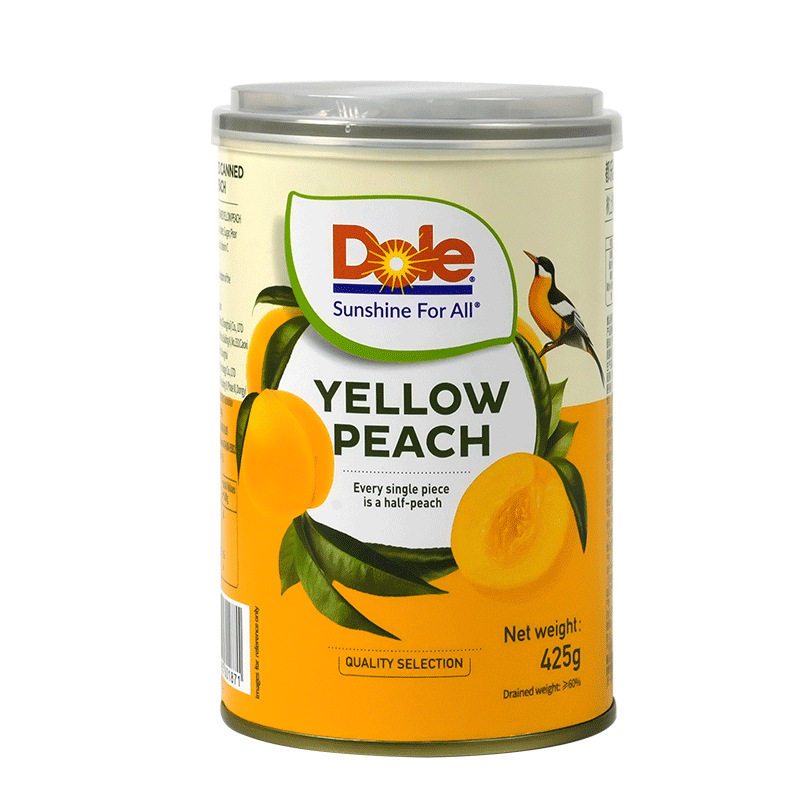 DOLE都乐糖水型精选黄桃罐头425g/罐砀山黄桃整颗对半开
