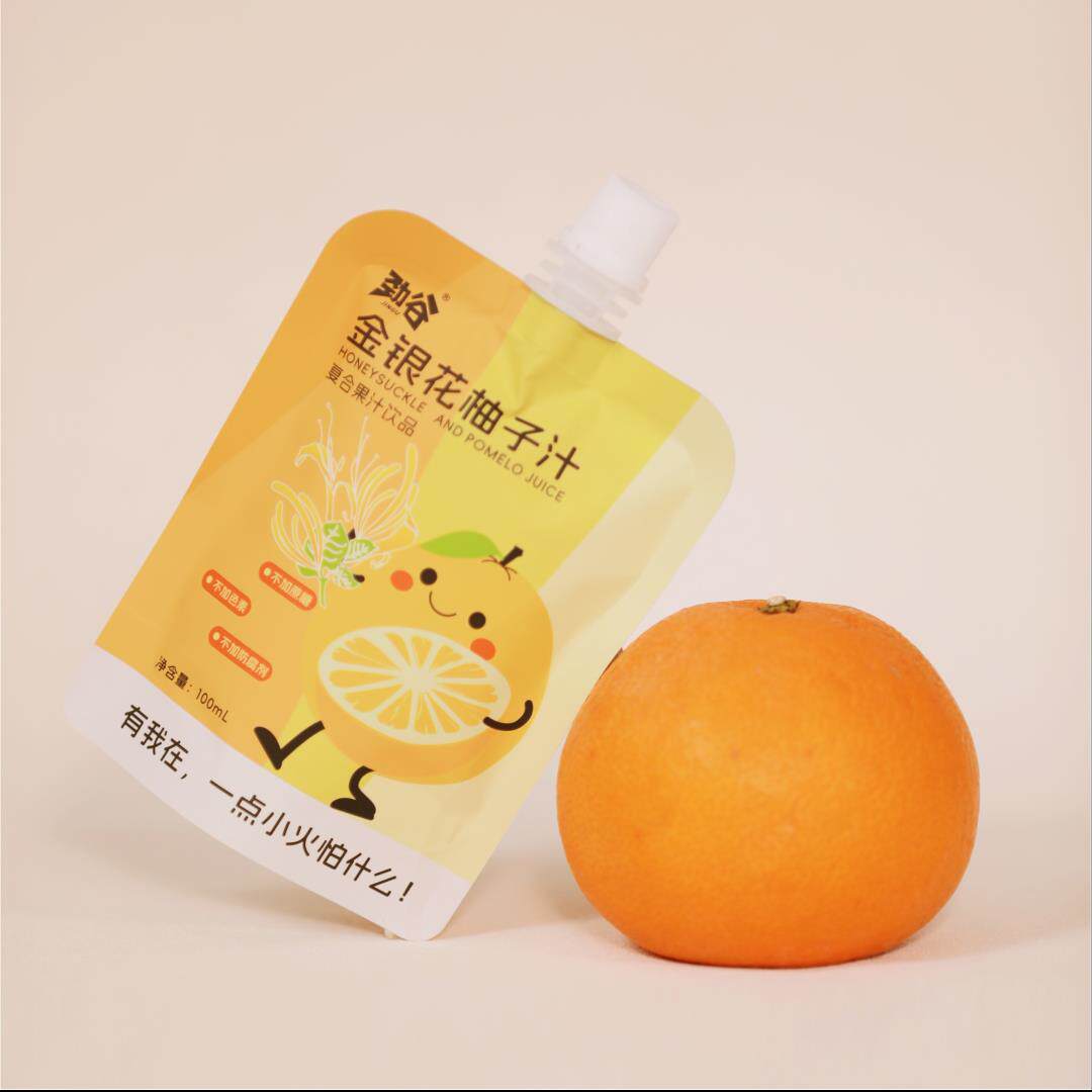 浙里衢州特产劲谷金银花柚子汁100ml袋装常山胡柚汁金银花饮料