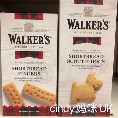 现货 英国进口walkers shortbread苏格兰特产黄油小狗曲奇饼120g