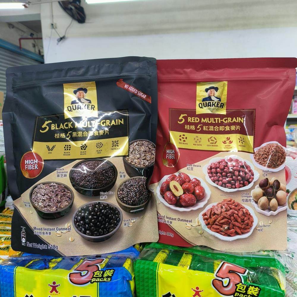 桂格五黑+1混合即食多谷物麦片早餐燕麦片冲泡燕麦1380g