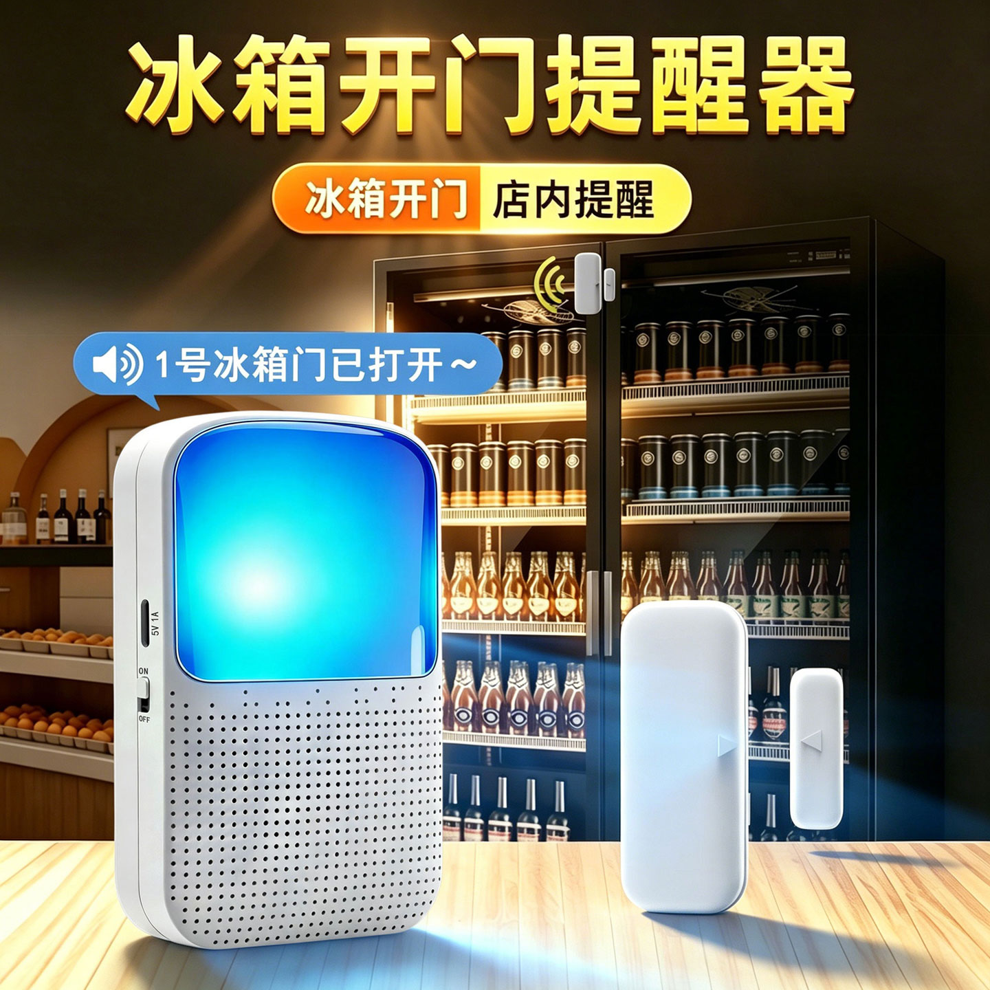 超市冰箱开门感应提醒器