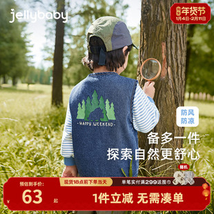 男童马甲春款儿童纯棉牛仔背心无袖户外宝宝马夹春装小童春秋外套