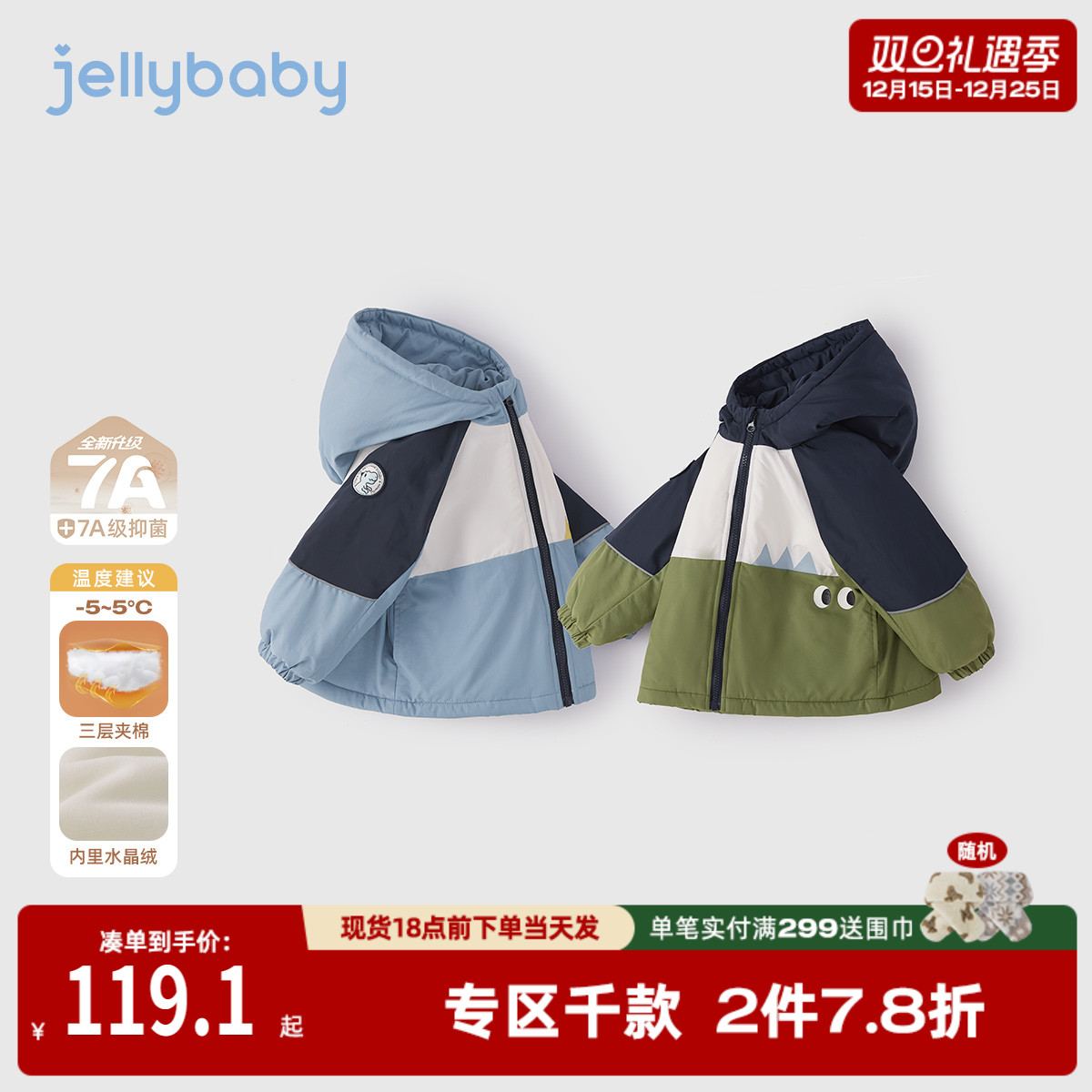 儿童棉衣冬季2女童棉服加厚保暖小童加绒外套秋冬3岁宝宝冬装棉袄