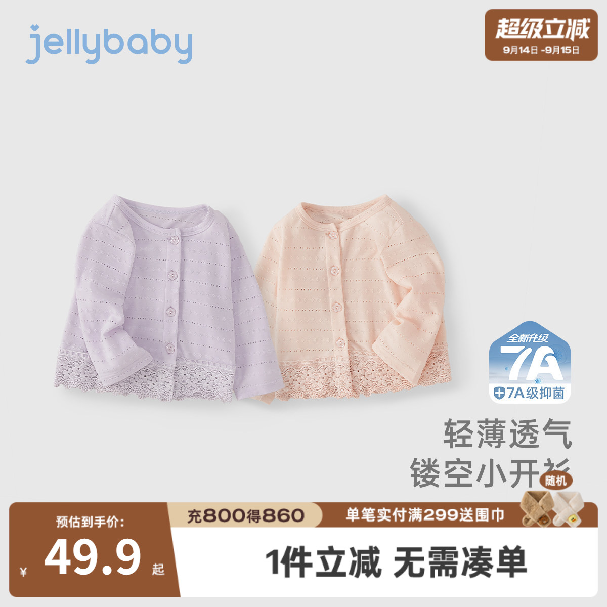 女童夏季薄款防晒空调开衫图片