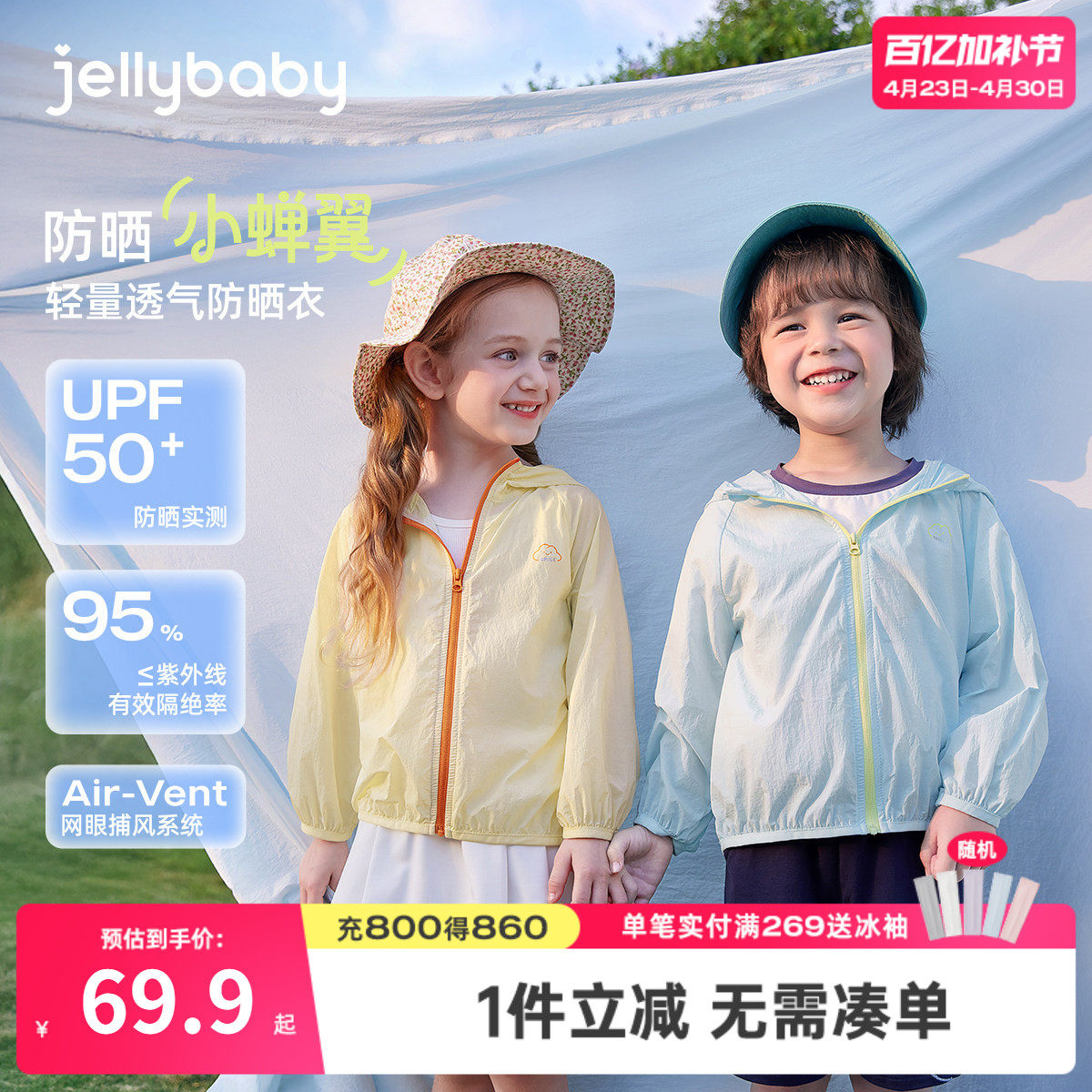 儿童防晒服夏款薄款防紫外线男童夏装宝宝夏季皮肤衣女童夏款外套