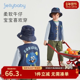 男童牛仔马甲春秋外穿2026新款小童马夹外套儿童背心春季宝宝春装