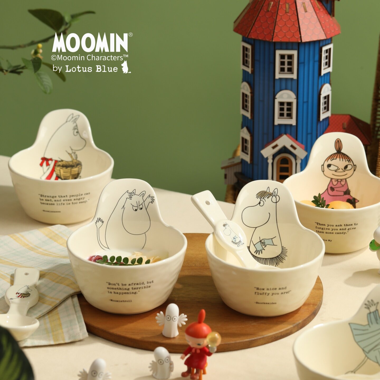 moomin姆明陶瓷手柄碗漂亮碗高颜值可爱餐具套装儿童饭碗高级精致