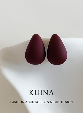 小众复古红色水滴耳钉女简约高级感气质纯银针耳环2025新爆款耳饰