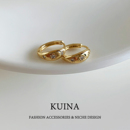 金色法式 独特耳饰 精致女耳扣耳钉气质圈圈耳环轻奢高级感2025新款