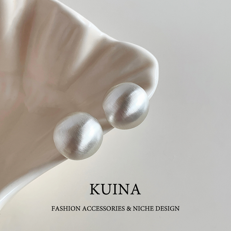 高级感金属拉丝耳钉女银色轻奢气质方圆脸耳环2025新爆款圆形耳饰