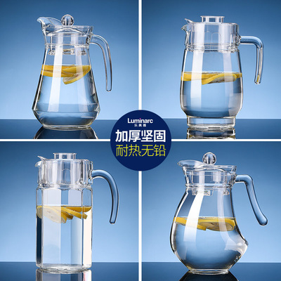 乐美雅耐高温大容量玻璃冷水壶扎壶耐热八角壶家用凉水壶鸭嘴壶