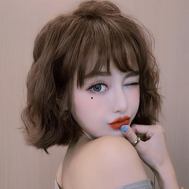 假发真发全真人发短发卷发发型女A自然减龄时尚全头套式女士假发