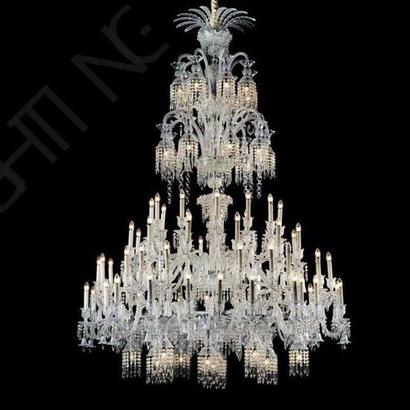 奢华别墅客厅复式楼水晶大吊灯挑空楼中楼长吊灯大气酒店大堂吊灯