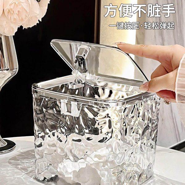 桌面轻奢迷你家用桌上卧室茶几车载收纳按压式可爱颜值小垃圾桶,家装主材,厨用垃圾桶,淘宝优惠券,粉丝福利购,淘宝优惠卷