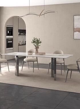 不墅钢轻奢锈板餐桌现代简约意式岩高端餐厅别家用餐84254桌个性