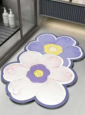 225新款18153硅泥吸水垫子卫生0垫间浴室地防滑入藻户门垫地毯厕