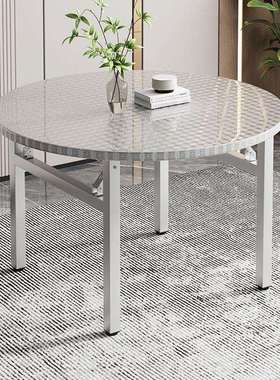 不锈钢折QDU叠桌餐桌家用宿出房吃舍饭桌写租字学便习桌摆摊携小