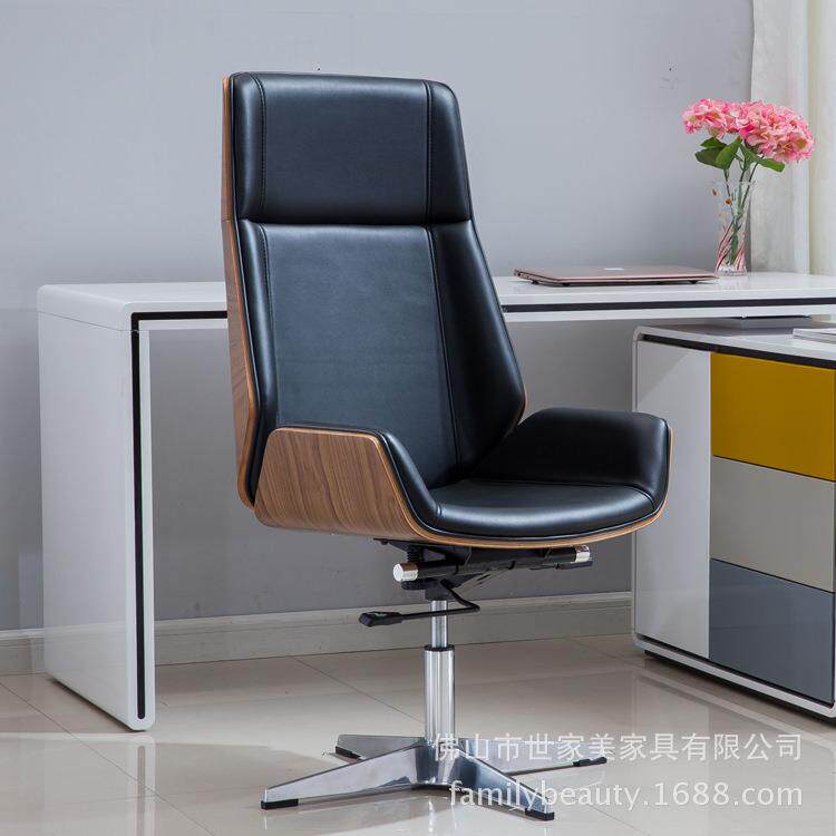 旋转升降家电脑椅简会议椅可1705约躺老板办椅人体工用学公椅大班