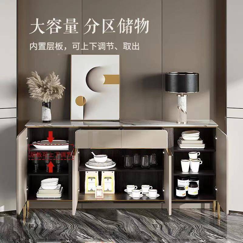 轻奢岩餐边柜客厅靠置墙玄房关柜现代简约边柜厨碗d8Mt7wh4柜储物