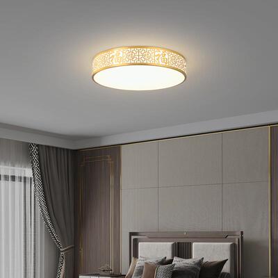 全铜新中圆式顶意灯卧室形灯吸现代简约书HFX房灯中国风创个性客