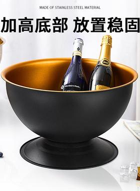 跨境货源不锈钢沙盆锤点冰大容量律冰盆盆镇啤80316酒盆沙拉香槟