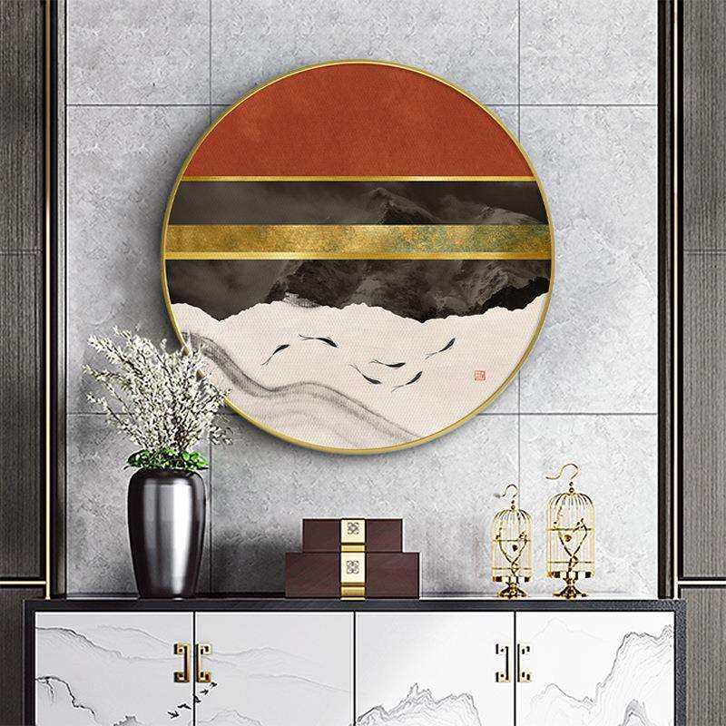 水绕青山新式圆形象玄关装饰画客厅现代简约抽山QZ202202水挂画餐,鲜花速递/花卉仿真/绿植园艺,其它园艺用品,淘宝优惠券,粉丝福利购,淘宝优惠卷