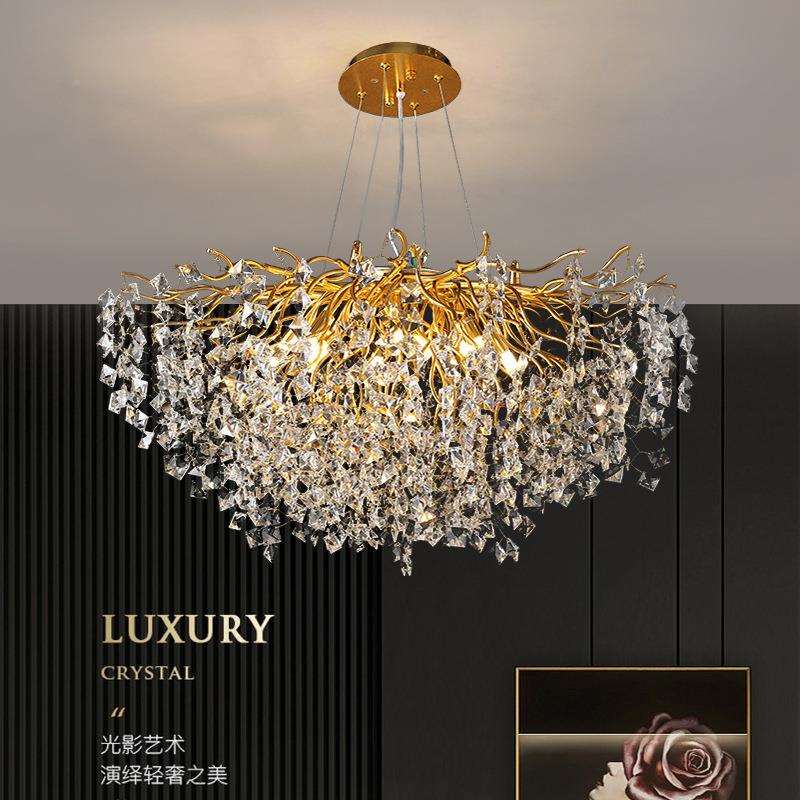 水晶吊灯客厅主亮树枝现代轻35奢风别墅灯餐厅创意欧式卧室超eld