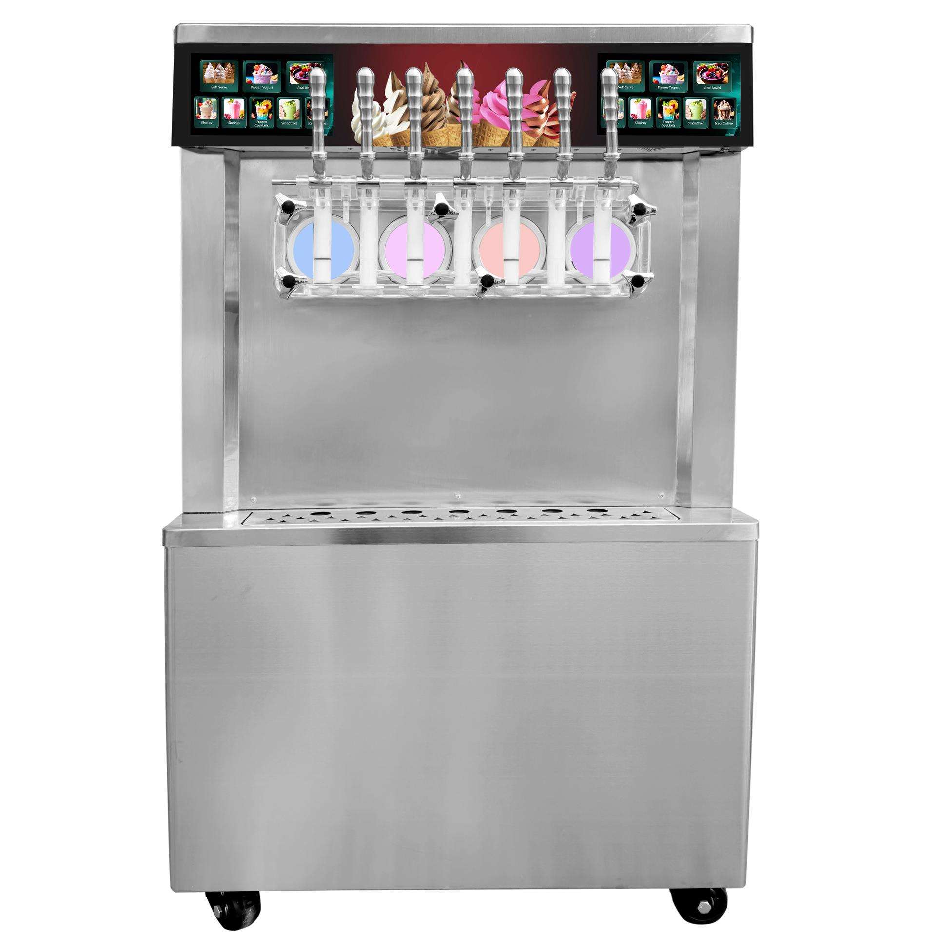 冰激凌410机外摆摊软冰淇淋机器摊摆车商用式立冰沙户机