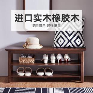 实木鞋柜家用室内好看简易小窄门口鞋架子防尘卧室阳台多层换鞋凳