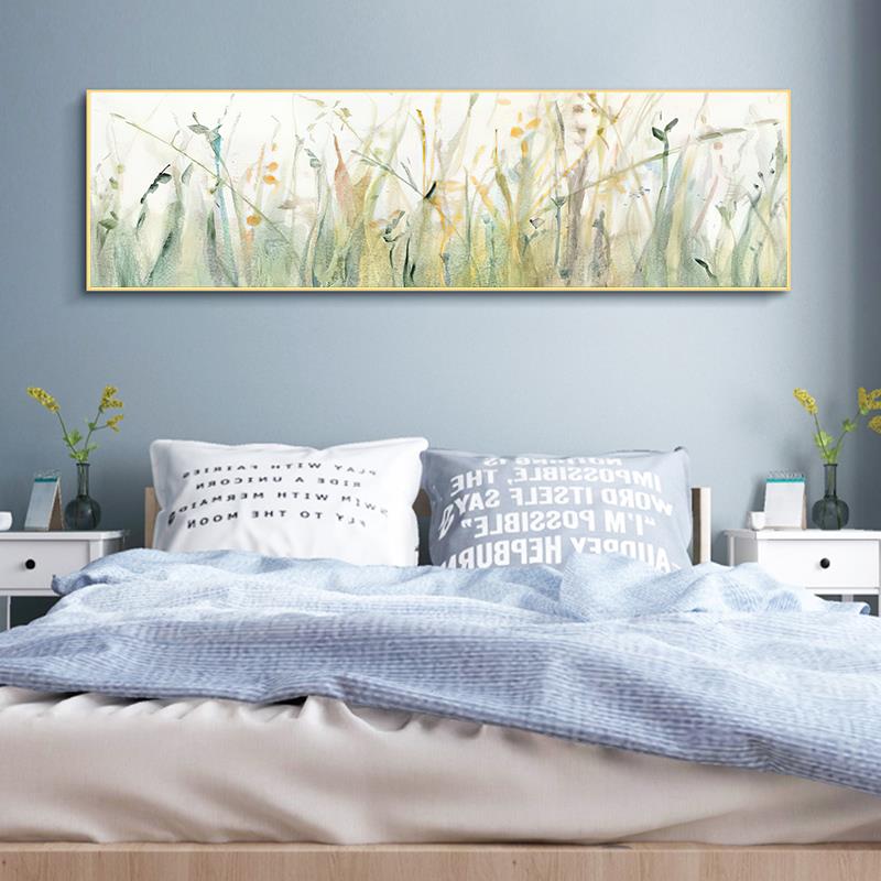 春天小清新植物客厅装饰画艺术横幅壁画沙发背景墙挂画卧室床头画