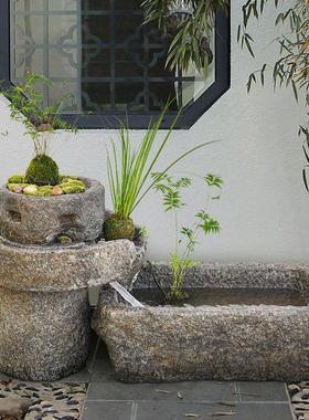 新中式假山流水喷泉摆件庭院招财阳台循环养鱼池景观花园送礼装饰