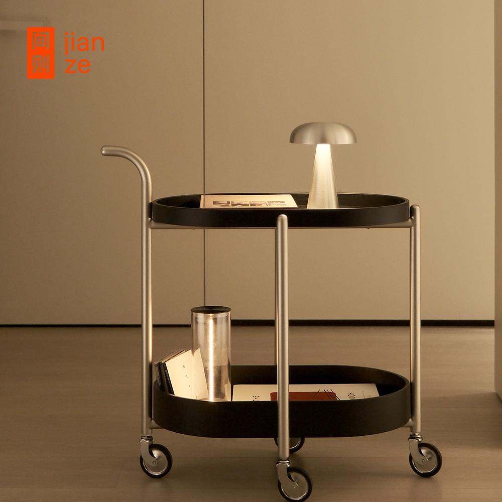 间则Tail小推车可移动边几木茶几铁艺设计师黑色中古黄色收纳置物