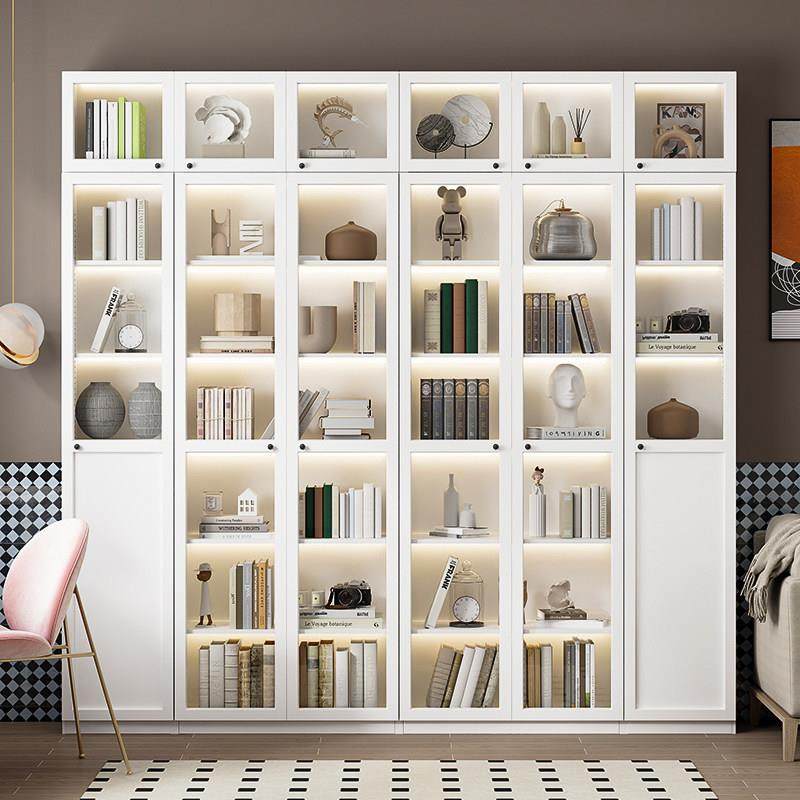 洛克菲勒300深钢制书柜玻璃门书架简约现代铁艺储物柜家用展示柜,住宅家具,单个书柜,淘宝优惠券,粉丝福利购,淘宝优惠卷