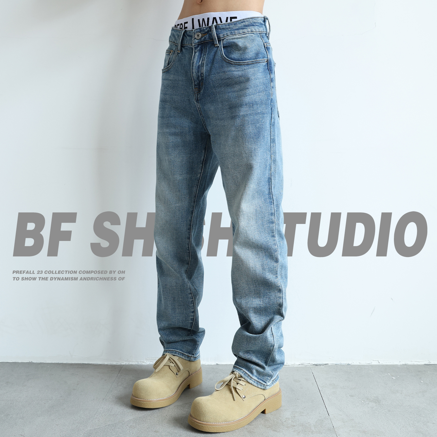 水洗直筒宽松牛仔裤男士2025新款