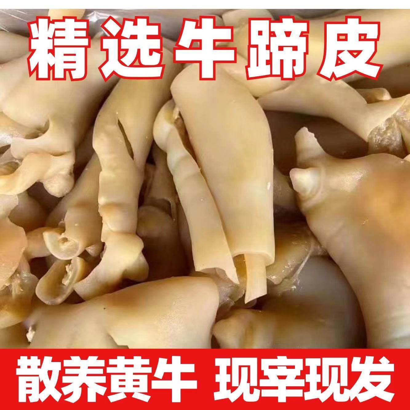 黄牛蹄皮正宗草饲牛蹄筋黄牛蹄皮半熟脚牛筋一整箱新鲜脱骨牛蹄