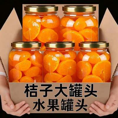 新鲜橘子罐头大罐装商用即食糖水柑橘桔子水果罐头零食大罐装批发