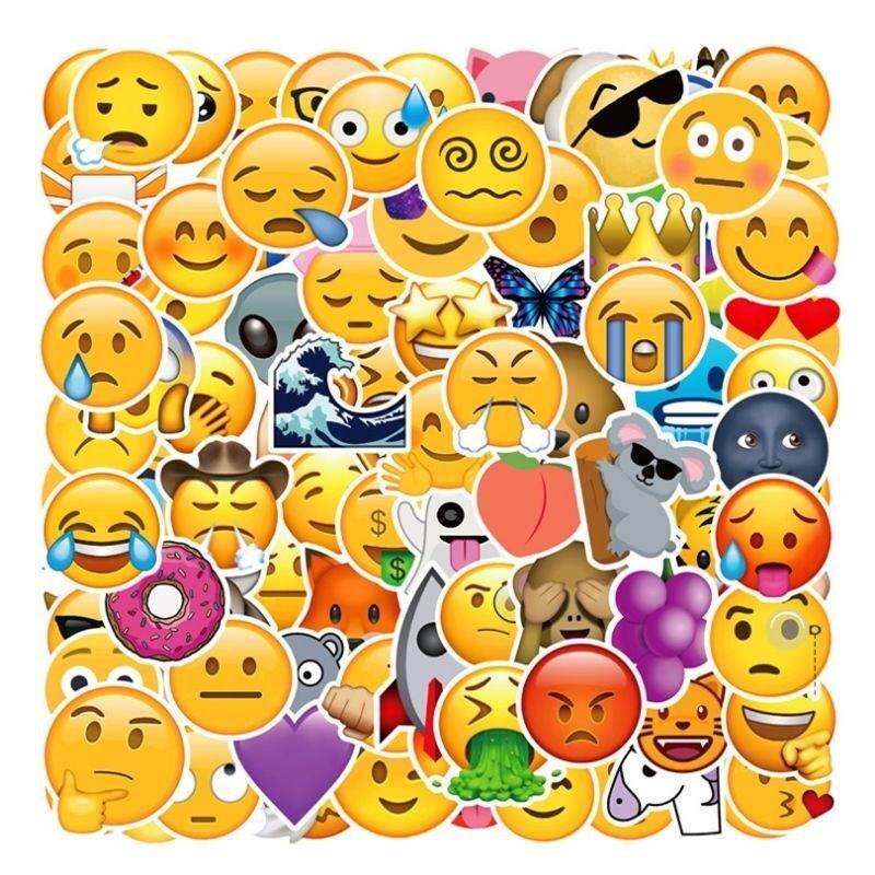 流汗黄豆贴纸emoji贴纸微信表情贴纸笔记本装饰贴纸无语笔记本